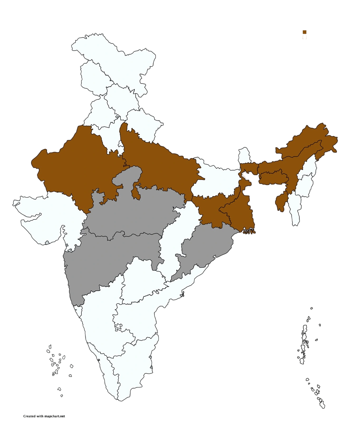 Map of India showing DAY-NRLM, SAY Partnership and Near-vision programme states